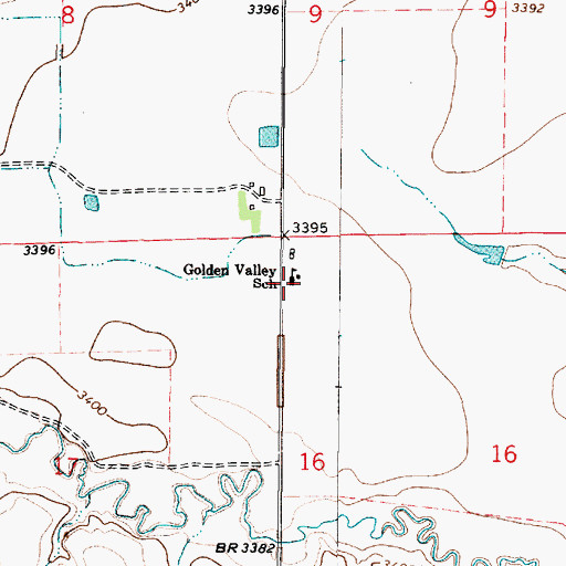 Topographic Map of Golden Valley School (historical), MT