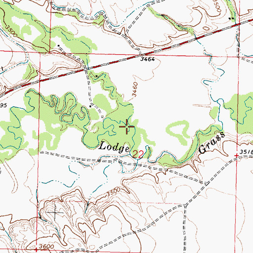 Topographic Map of Good Luck Creek, MT