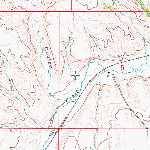 Topographic Map of Goodale Coulee, MT