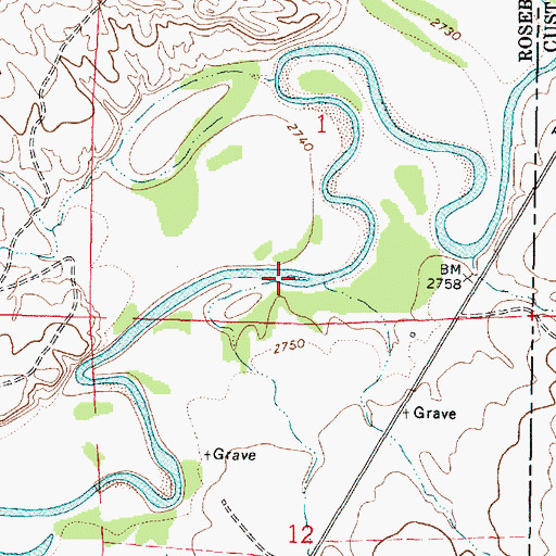 Topographic Map of Goodale Creek, MT