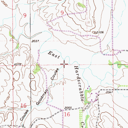 Topographic Map of Goodman Coulee, MT