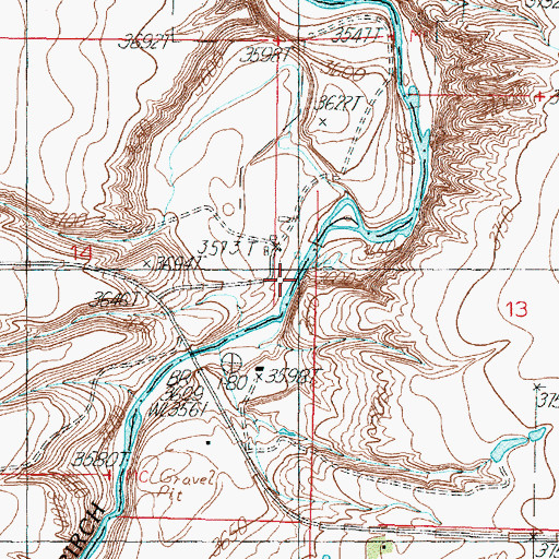 Topographic Map of Goolin Ranch, MT