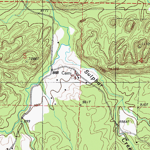 Topographic Map of Hillside Baptist Church, AR