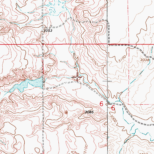 Topographic Map of Goose Bill Coulee, MT