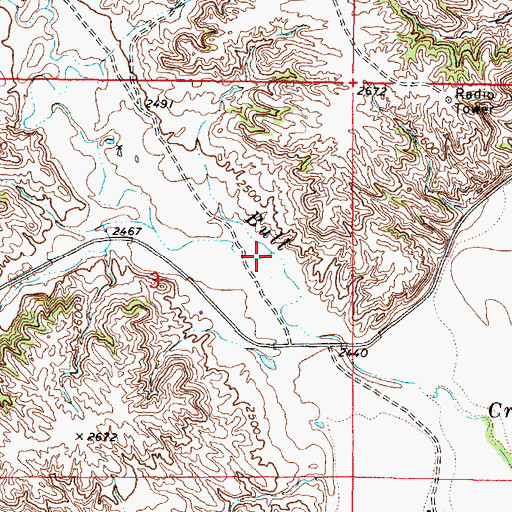 Topographic Map of Goose Creek, MT