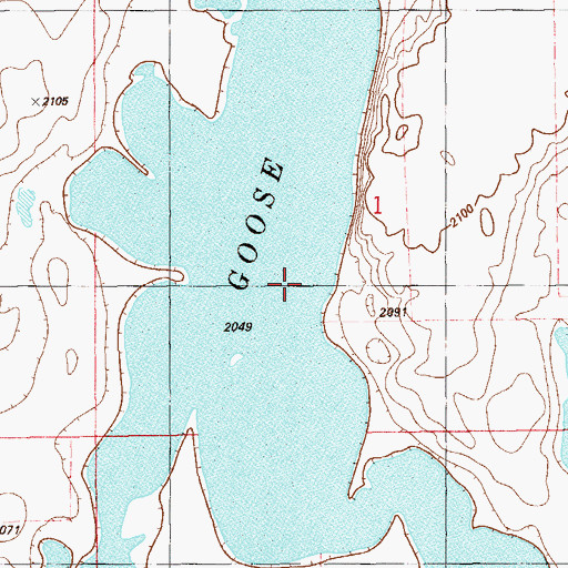 Topographic Map of Goose Lake, MT