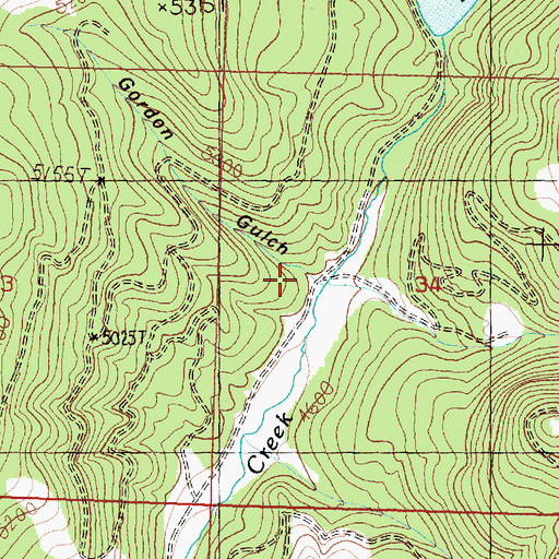 Topographic Map of Gordon Gulch, MT