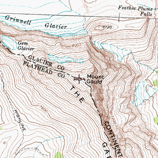 Topographic Map of Mount Gould, MT
