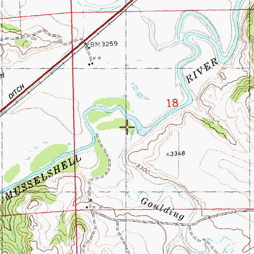 Topographic Map of Goulding Creek, MT