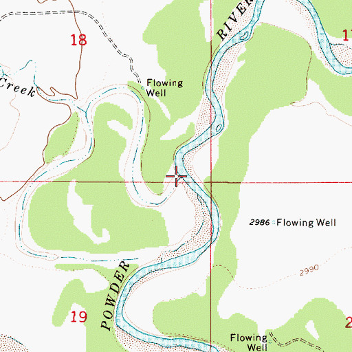 Topographic Map of Government Creek, MT