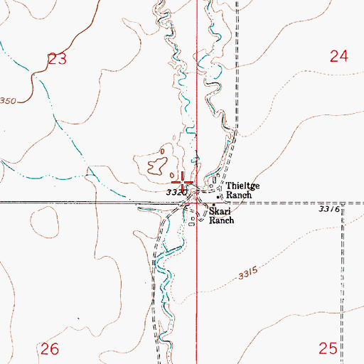 Topographic Map of Government Creek, MT