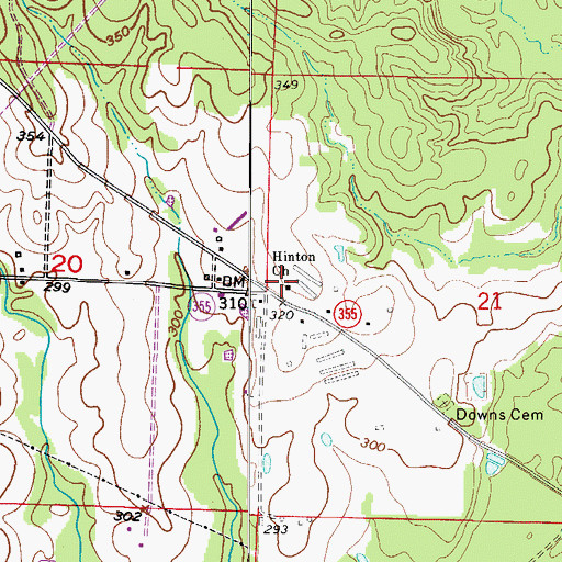 Topographic Map of Hinton United Methodist Church, AR