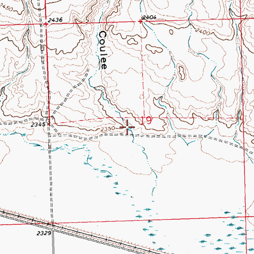 Topographic Map of Grable Coulee, MT