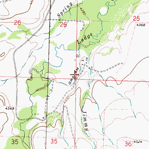 Topographic Map of Graham Ditch, MT
