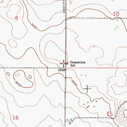 Topographic Map of Grandview School (historical), MT