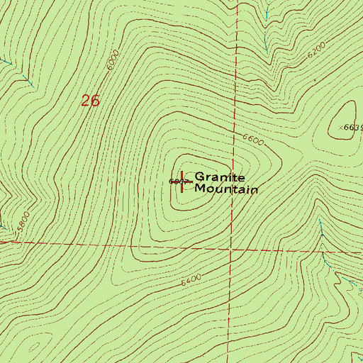 Topographic Map of Granite Mountain, MT