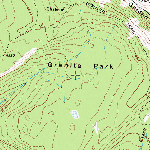 Topographic Map of Granite Park, MT