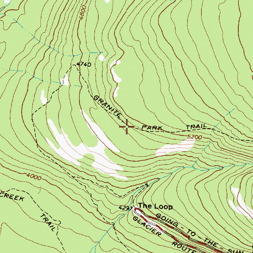 Topographic Map of Granite Park Trail, MT