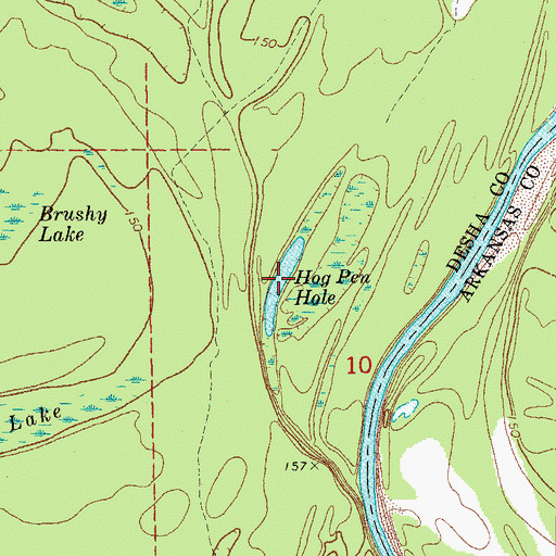 Topographic Map of Hog Pen Hole, AR