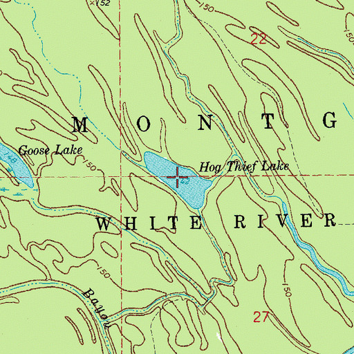Topographic Map of Hog Thief Lake, AR