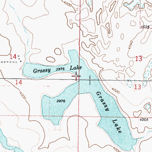 Topographic Map of Grassy Lake, MT