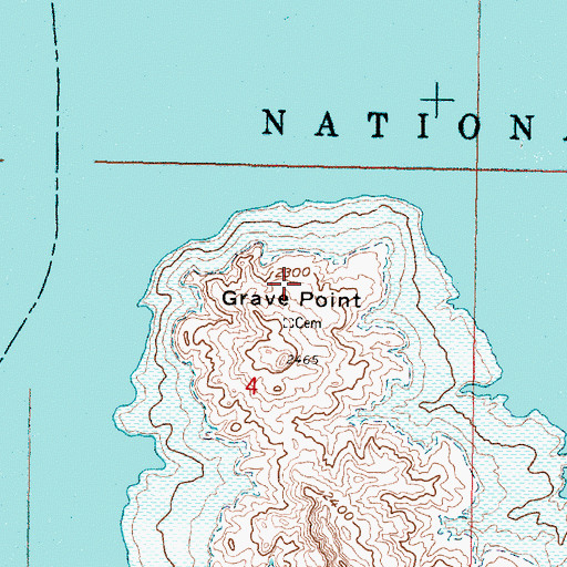 Topographic Map of Grave Point, MT