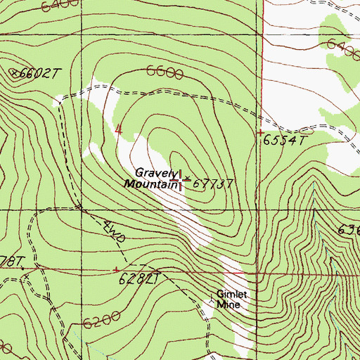 Topographic Map of Gravely Mountain, MT
