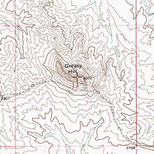 Topographic Map of Greasy Hill, MT