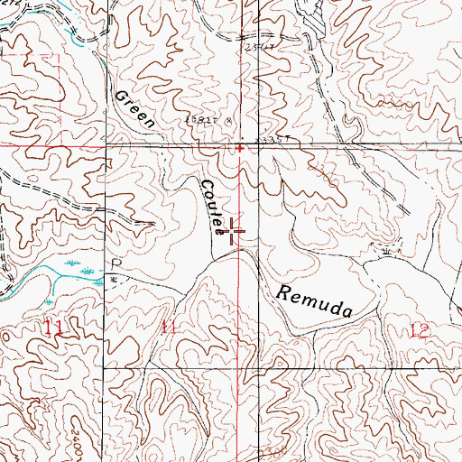 Topographic Map of Green Coulee, MT