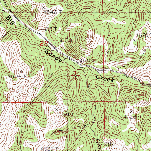 Topographic Map of Green Creek, MT