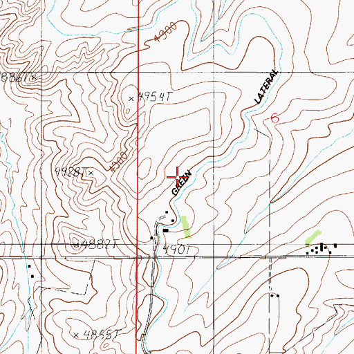Topographic Map of Green Lateral, MT