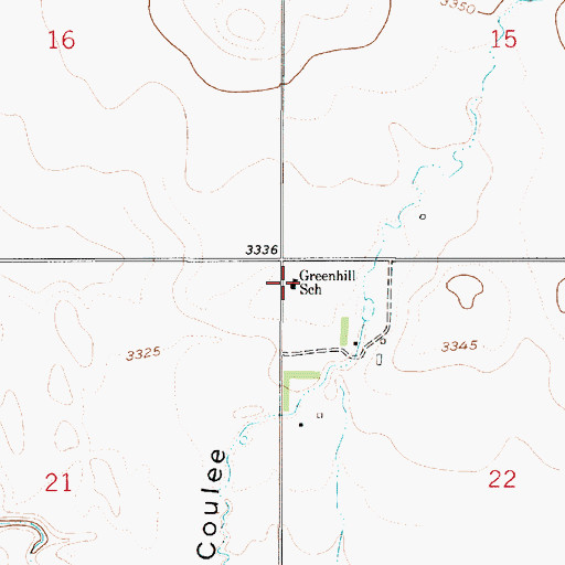 Topographic Map of Greenhill School (historical), MT