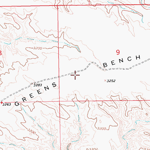 Topographic Map of Greens Bench, MT