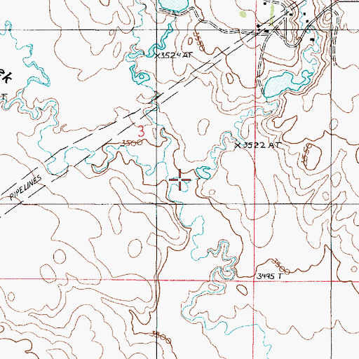 Topographic Map of Greens Coulee, MT