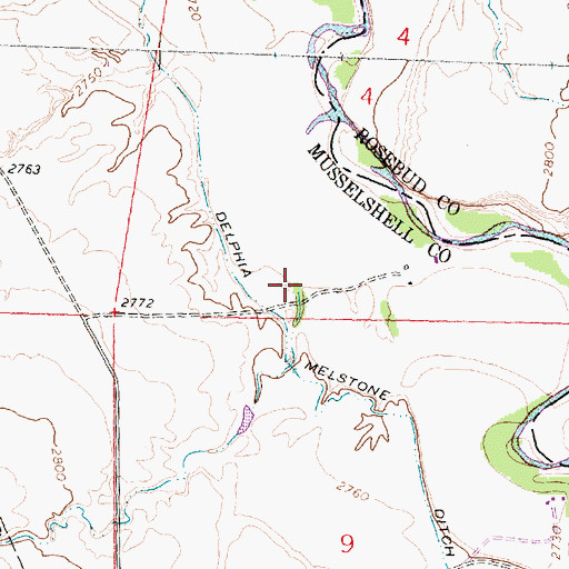 Topographic Map of Gremmert Coulee, MT
