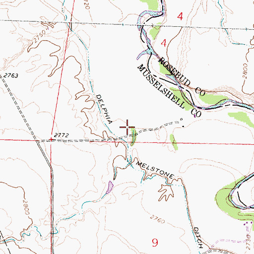 Topographic Map of Gremmert Coulee, MT