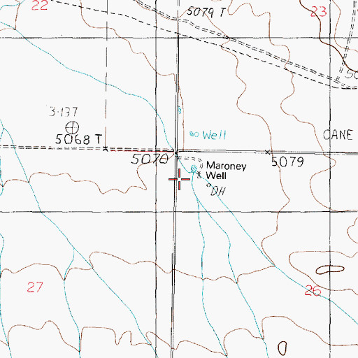Topographic Map of Maroney Well, AZ