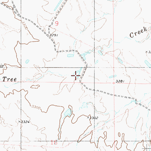 Topographic Map of Gros Ventre Reservoir, MT