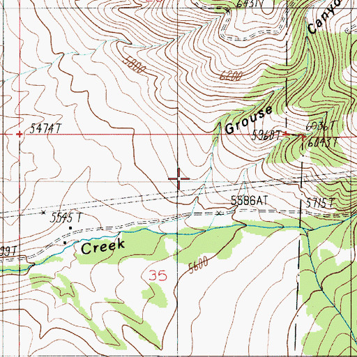 Topographic Map of Grouse Canyon, MT