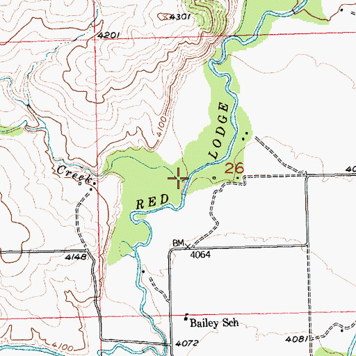 Topographic Map of Grove Creek, MT