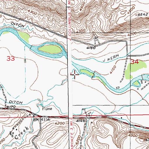 Topographic Map of Grove Creek, MT