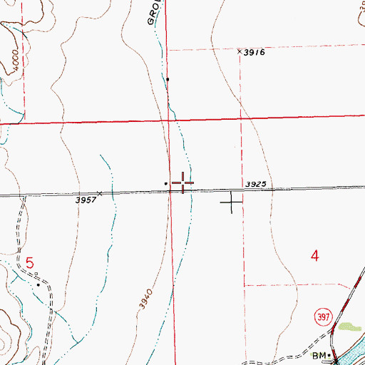 Topographic Map of Grove Creek Canal, MT