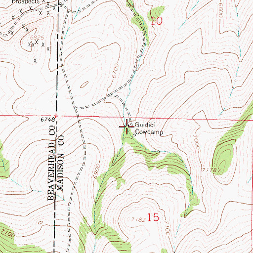 Topographic Map of Guidici Cowcamp, MT