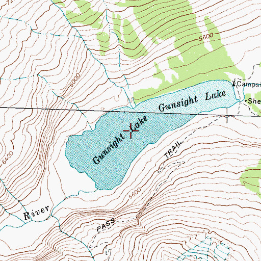 Topographic Map of Gunsight Lake, MT