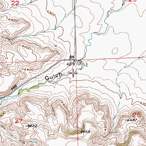 Topographic Map of Gurney Gulch, MT
