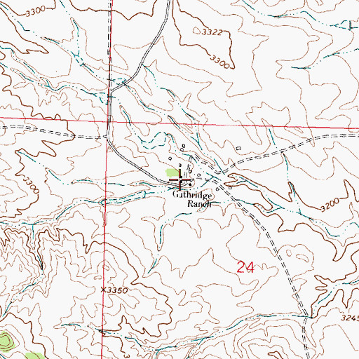 Topographic Map of Guthridge Ranch, MT