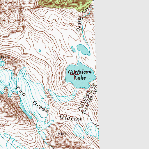 Topographic Map of Gyrfalcon Lake, MT