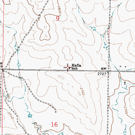 Topographic Map of Hafla School (historical), MT