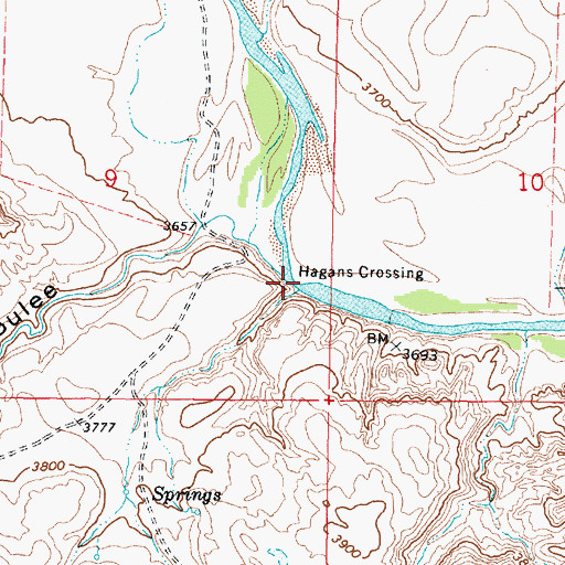 Topographic Map of Hagans Crossing, MT