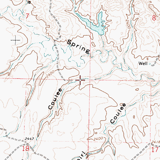 Topographic Map of Hagen Coulee, MT